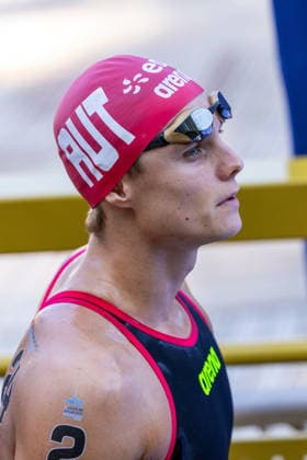 SWIMMING - EAC 2026 PARIS,FRANCE,07.AUG.26 - SWIMMING - European Aquatics Championships Paris 2026, open water, 3km knock out,men. Image shows Luca Karl (AUT).  GEPAxpictures xPhilippxBrem