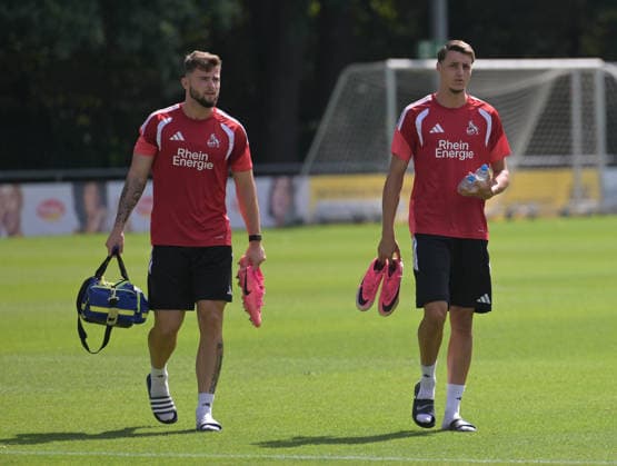 August 7, 2026, xophax, Soccer, Bundesliga 1, 1. FC Köln Training on Field 7 at Geissbockheim; U21 Training: Malek El Mala (1. FC Köln, right) and Luis Stapelmann (1. FC Köln, left), both from 1. FC Köln, Kitzbühel