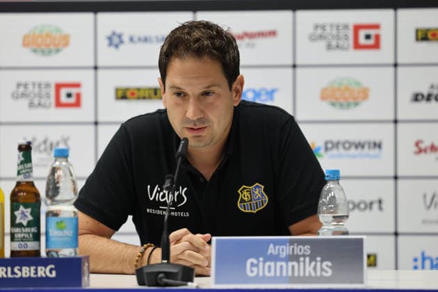 August 7, 2026, Soccer, Men s, 3rd Division, 2026–2027 Season, Press Conference Ahead of Matchday 1, 1 FC Saarbrücken, Coach Argirios Giannikis, 1 FC Saarbrücken, Saarbrücken, Ludwigsparkstadion, Saarland, Germany, DEU Copyright: xSebastianxBachx