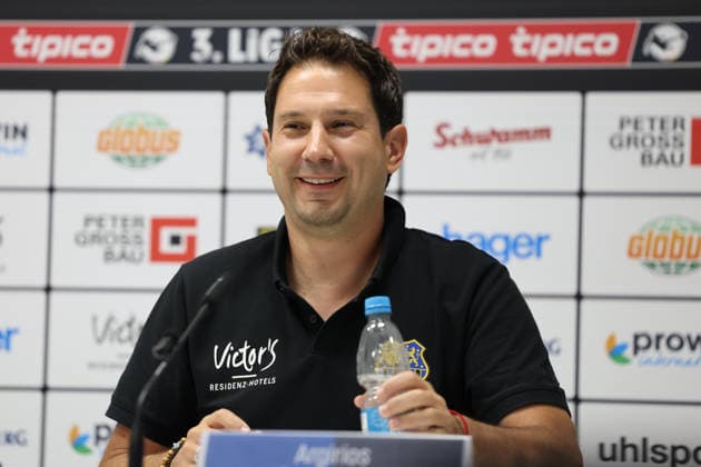 August 7, 2026, Soccer, Men s, 3rd Division, 2026–2027 Season, Press Conference Ahead of Matchday 1, 1 FC Saarbrücken, Coach Argirios Giannikis, 1 FC Saarbrücken, Saarbrücken, Ludwigsparkstadion, Saarland, Germany, DEU Copyright: xSebastianxBachx