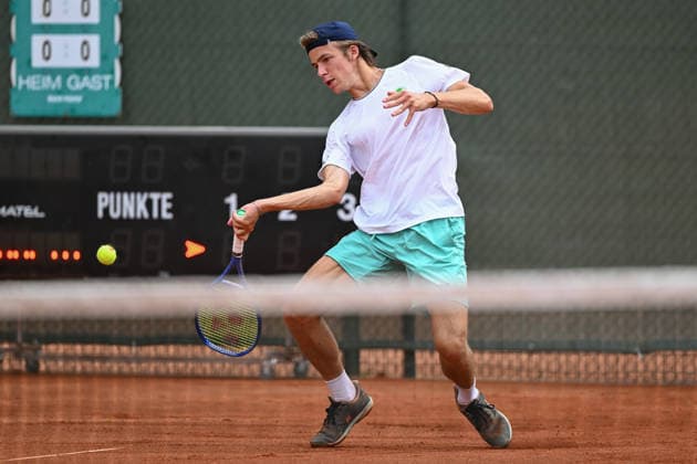 Niels McDonald GER 07 08 2026 ¢ Tennis ¢ Men s 1st Bundesliga, TC Bredeney vs. TK GW Mannheim, Tennis Club Bredeney, Essen, North Rhine-Westphalia, Germany Copyright: xpepphotox xHorstxMauelshagenx pep00321, pep_20260807_hm_394047