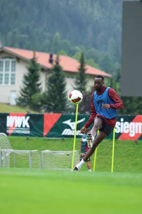 August 7, 2026, Germany, Soccer, Men s, FC Augsburg, Bundesliga, Training Camp, Achensee, FCA, Chrislain Matsima in training in Achenkirch