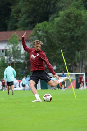 August 7, 2026, GER, Soccer, Men s, FC Augsburg, Bundesliga, Training Camp, Achensee, FCA, Calvin Brackelmann in Training at Achenkirch