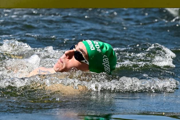 David Betlehem of Hungary wins in the open water swimming 3km Knockout Men Final during the European Aquatics Championships at the River Seine in Paris (France), August 7, 2026. Andrea Staccioli Deepbluemedia Insidefoto