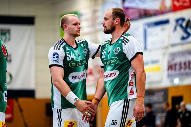 August 7, 2026, xdobgx, 2026 Heide Cup Handball Tournament, TSV Hannover Burgdorf vs. Mors Thy Handball; from left: Justus Fischer (TSV Hannover Burgdorf), 54 Tim Zechel (TSV Hannover Burgdorf), 55
