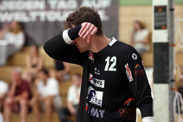August 7, 2026, xovx, Lindencup Handball Tournament, TuS Holzheim vs. HSG Pohlheim, Joshua Laudt (HSG Pohlheim) looks disappointed, Linden City Hall, Hesse, Germany, DE