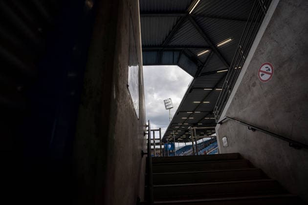 July 8, 2026, GER Germany, Soccer, 2026–2027 Season, 2. Bundesliga, Matchday 1: VfL Bochum vs. Hertha BSC Berlin; Floodlit view of the stadium; staircase at the Vonovia Ruhrstadion in Bochum, North Rhine-Westphalia, Germany Copyright: xnordphotoxGmbHx xSchulzex