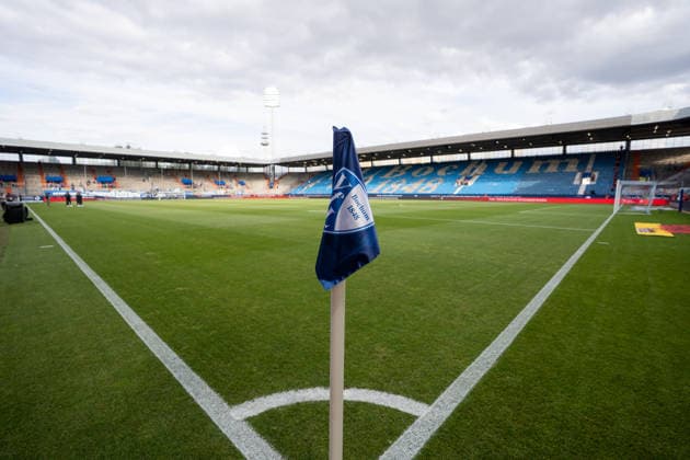 July 8, 2026, GER Germany, Soccer, 2026–2027 Season, 2. Bundesliga, Matchday 1: VfL Bochum vs. Hertha BSC Berlin; Corner flag featuring the VfL Bochum logo and the Bochum crest; Vonovia Ruhrstadion, North Rhine-Westphalia, Germany Copyright: xnordphotoxGmbHx xSchulzex