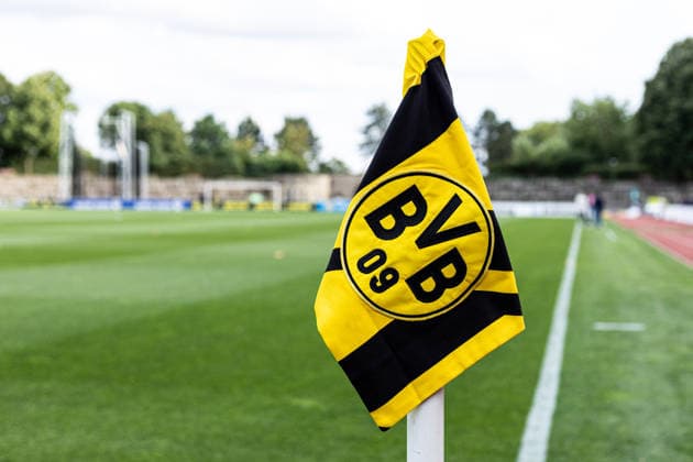 Regionalliga West: Borussia Dortmund II vs. 1. FC Köln II, August 7, 2026 Stock photo, corner flag with a view of the stadium interior before the Regionalliga West match between Borussia Dortmund II and 1. FC Köln II, Rote Erde, Dortmund, August 7, 2026. DFB regulations prohibit any use of photographs as image sequences and or quasi-video. Copyright: xBEAUTIFULxSPORTS Buriakovx