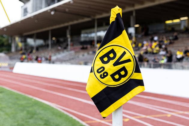 Regionalliga West: Borussia Dortmund II vs. 1. FC Köln II, August 7, 2026 Stock photo, corner flag with a view of the stadium interior before the Regionalliga West match between Borussia Dortmund II and 1. FC Köln II, Rote Erde, Dortmund, August 7, 2026. DFB regulations prohibit any use of photographs as image sequences and or quasi-video. Copyright: xBEAUTIFULxSPORTS Buriakovx