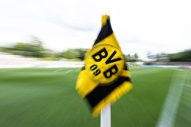 Regionalliga West: Borussia Dortmund II vs. 1. FC Köln II, August 7, 2026. Stock photo: Corner flag with a view of the stadium interior before the game; the flag is out of focus. Regionalliga West: Borussia Dortmund II vs. 1. FC Köln II, Rote Erde, Dortmund, August 7, 2026. DFB regulations prohibit any use of photographs as image sequences and or quasi-video Copyright: xBEAUTIFULxSPORTS Buriakovx