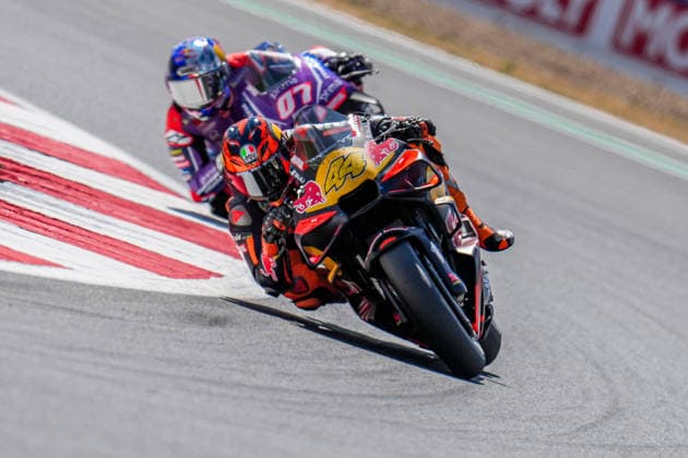 Pol Espargaro (Spain) of the Red Bull KTM Tech3 Team ( 44) during Practice at Round 12 of the 2026 Qatar Airways Grand Prix of Great Britain at Silverstone Circuit, Towcester, England on the 7 August 2026.  Copyright: xDavidxHornx PMI-7310-0035