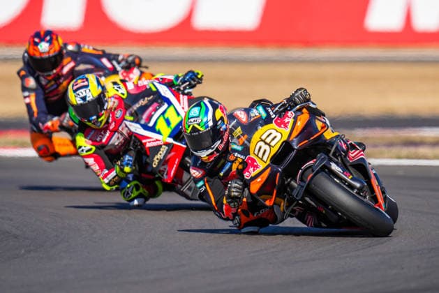 Brad Binder (South Africa) of the Red Bull KTM Factory Racing ( 33) during Practice at Round 12 of the 2026 Qatar Airways Grand Prix of Great Britain at Silverstone Circuit, Towcester, England on the 7 August 2026.  Copyright: xDavidxHornx PMI-7310-0046