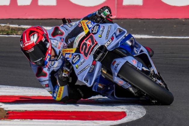 Iker Lecuona (Spain) of the BK8GR Gresini Racing MotoGP Team ( 27) during Practice at Round 12 of the 2026 Qatar Airways Grand Prix of Great Britain at Silverstone Circuit, Towcester, England on the 7 August 2026.  Copyright: xDavidxHornx PMI-7310-0084