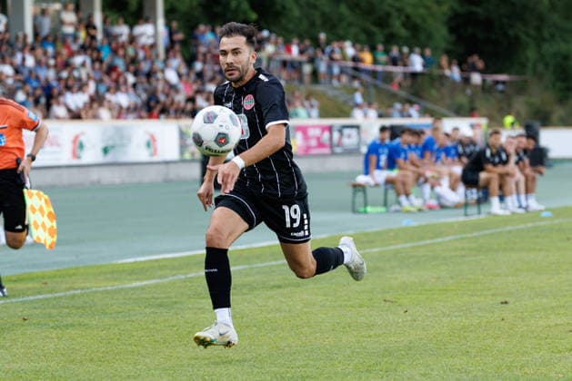 Furkan Kircicek, 19, TSV Landsberg, during the match between TSV Landsberg and FV Illertissen 1921, soccer, men s, Bavarian Regional League, 2026–2027, Matchday 3 on August 7, 2026, in Landsberg am Lech, Sportpark, Bavaria, Germany