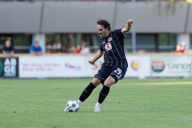 David Bauer, 29, TSV Landsberg, during the match between TSV Landsberg and FV Illertissen 1921, soccer, men s, Bavarian Regional League, 2026–2027, Matchday 3 on August 7, 2026, in Landsberg am Lech, Sportpark, Bavaria, Germany