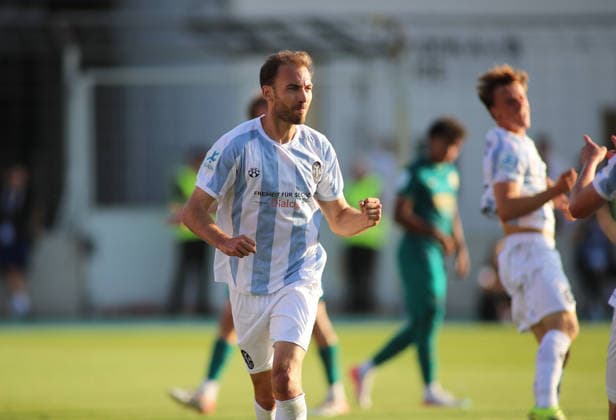 Soccer, Men s, Bavarian Regional League, 2026–2027 Season, TSV 1860 Munich vs. FC Augsburg II, Grünwalder Stadium: 1–0 by Michael Eberwein (TSV 1860 Munich) on a penalty kick, goal