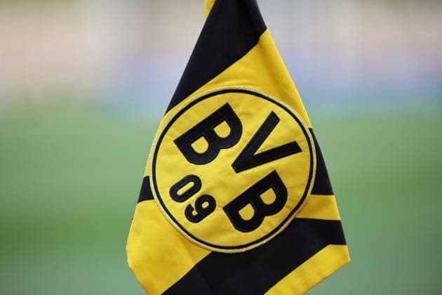 August 7, 2026, xsefx, Soccer, Borussia Dortmund II U23 vs. 1. FC Köln II U21, Regionalliga West, Rote Erde Stadium, Matchday 2, 2026–2027 Season. BVB corner flag at Rote Erde Stadium. DFB regulations prohibit any use of photographs as image sequences and or quasi-video. North Rhine-Westphalia, Germany