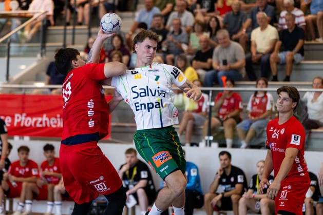 Victor KLOEVE FRISCH AUF Goeppingen, 07 scores a goal, play, shot on goal GER, FRISCH AUF Goeppingen vs. TSV Neuhausen Filder, handball, preseason, tournament, S Cup Altensteig, quarterfinals, 2026–2027 season, August 7, 2026, GER, FRISCH AUF Goeppingen vs. TSV Neuhausen Filder, handball, preseason, tournament, S Cup Altensteig, quarterfinals, 2026–2027 season, August 7, 2026, Altensteig Copyright: xEibnerxPressefoto OliverxSchmidtx EP_OST