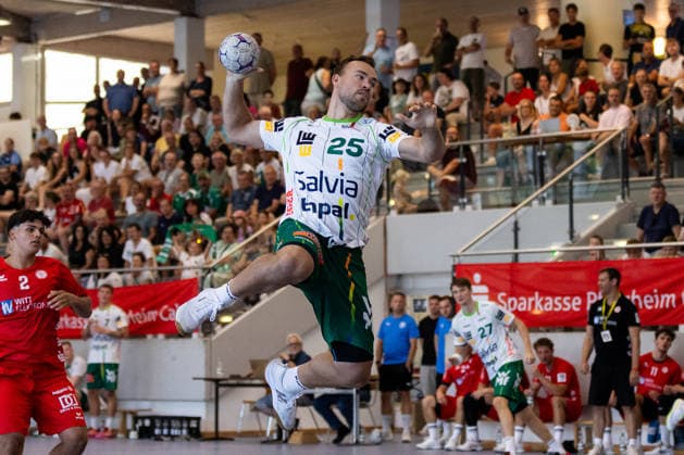 Ludvig JURMALA FRISCH AUF Goeppingen, No. 25 scores a goal, play, shot on goal GER, FRISCH AUF Goeppingen vs. TSV Neuhausen Filder, handball, preseason, tournament, S Cup Altensteig, Quarterfinals, 2026–2027 season, August 7, 2026, GER, FRISCH AUF Goeppingen vs. TSV Neuhausen Filder, handball, preseason, tournament, S Cup Altensteig, quarterfinals, 2026–2027 season, August 7, 2026, Altensteig Copyright: xEibnerxPressefoto OliverxSchmidtx EP_OST