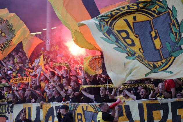 August 7, 2026, xsefx, Soccer, Borussia Dortmund II U23 vs. 1. FC Köln II U21, Regionalliga West, Rote Erde Stadium, Matchday 2, 2026–2027 Season, BVB fan section with Ultras and flares. DFB regulations prohibit any use of photographs as image sequences and or quasi-video. North Rhine-Westphalia, Germany