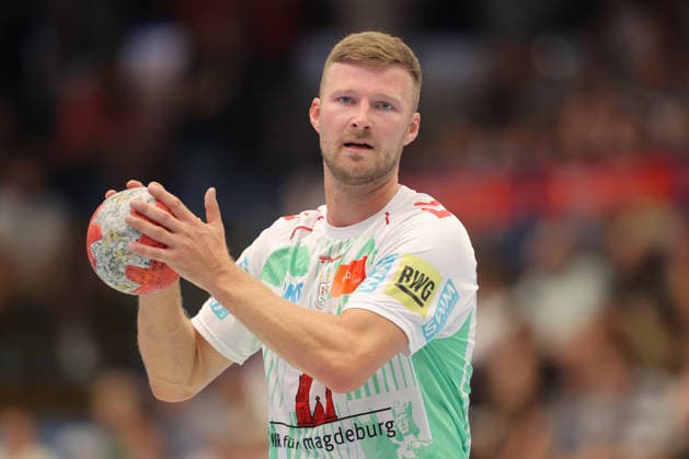 August 7, 2026, xtgx, Handball Tournament, EHV Aue vs. SC Magdeburg emspor, from left: Philipp Weber (Magdeburg), 20 Lößnitz
