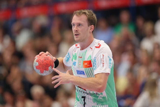 August 7, 2026, xtgx, Handball Tournament, EHV Aue vs. SC Magdeburg emspor, from left: Felix Claar (Magdeburg), 7 Lößnitz