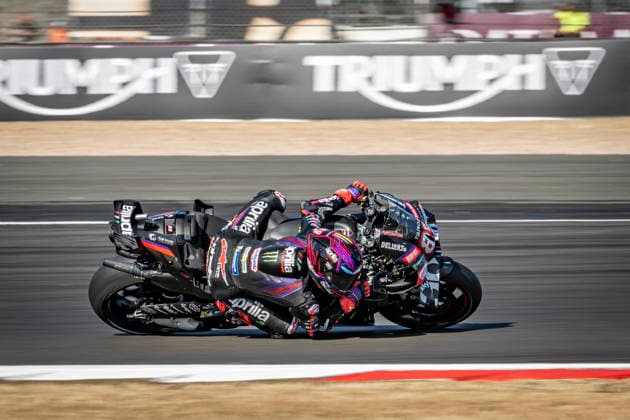 RECORD DATE NOT STATED 7th August 2026; Silverstone Circuit, Northamptonshire, England; 2026 MotoGP Grand Prix of Great Britain, Free Practice Day; Jorge Martin of the Aprilia Racing Team during free practice 2 GodfreyxPitt