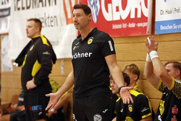 August 7, 2026, xovx, Lindencup Handball Tournament, TV Hüttenberg vs. HSC 2000 Coburg; Coach Anel Mahmutefendic; HSC Coburg; Linden City Hall; Hesse, Germany; DE