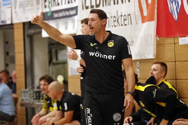 August 7, 2026, xovx, Lindencup Handball Tournament, TV Hüttenberg vs. HSC 2000 Coburg; Coach Anel Mahmutefendic; HSC Coburg; Linden City Hall; Hesse, Germany; DE