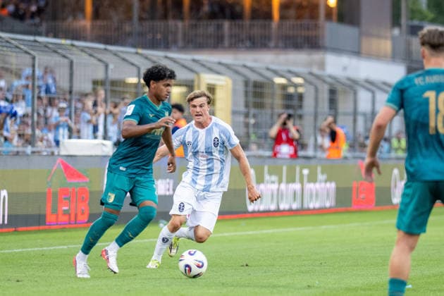 Julian Bell 2 TSV 1860 Munich, TSV 1860 Munich vs. FC Augsburg II, Soccer, Bavarian Regional League, Matchday 3, August 7, 2026 DFB regulations prohibit any use of photographs as image sequences and or quasi-video Munich, Bavaria, Germany Copyright: xkolbert-press UlrichxGamelx