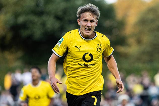 Regionalliga West: Borussia Dortmund II vs. 1. FC Köln II, August 7, 2026. Borussia Dortmund U23 celebrates the goal—1–0 by Tim Degener. Borussia Dortmund U23, 7. Regionalliga West: Borussia Dortmund II vs. 1. FC Köln II, Rote Erde, Dortmund, August 7, 2026 DFB regulations prohibit any use of photographs as image sequences and or quasi-video Copyright: xBEAUTIFULxSPORTS Buriakovx