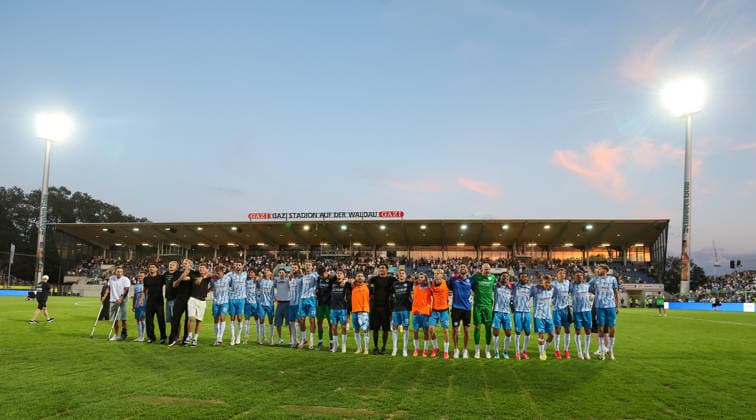 August 7, 2026, Germany, Stuttgart-Degerloch, Soccer: Stuttgarter Kickers vs. SSV Ulm; the Kickers celebrate their victory