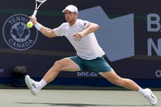 August 7, 2026, Montreal, Quebec, Canada: TALLON GRIEKSPOOR from Nederlands forehand in match against Matteo Arnaldi (30) from Italia in third round at Canadian Open at IGA stadium in Montreal, Quebec, Canada on 2026-08-07 Montreal Canada - ZUMAl189 20260807_zsp_l189_027 Copyright: xYannickxLegarex