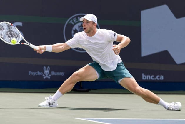 August 7, 2026, Montreal, Quebec, Canada: TALLON GRIEKSPOOR from Nederlands forehand in match against Matteo Arnaldi (30) from Italia in third round at Canadian Open at IGA stadium in Montreal, Quebec, Canada on 2026-08-07 Montreal Canada - ZUMAl189 20260807_zsp_l189_033 Copyright: xYannickxLegarex