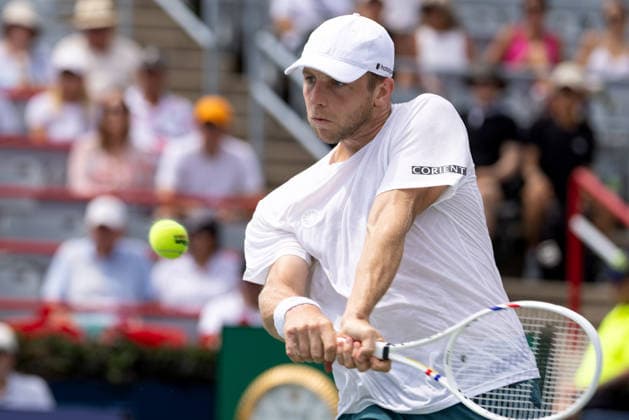 August 7, 2026, Montreal, Quebec, Canada: TALLON GRIEKSPOOR from Nederlands backhand in match against Matteo Arnaldi (30) from Italia in third round at Canadian Open at IGA stadium in Montreal, Quebec, Canada on 2026-08-07 Montreal Canada - ZUMAl189 20260807_zsp_l189_036 Copyright: xYannickxLegarex