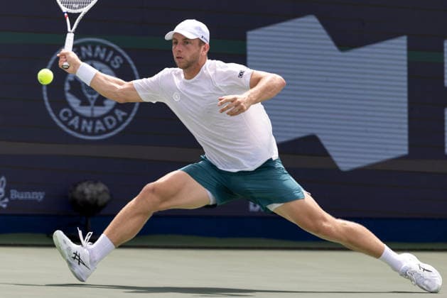 August 7, 2026, Montreal, Quebec, Canada: TALLON GRIEKSPOOR from Nederlands forehand in match against Matteo Arnaldi (30) from Italia in third round at Canadian Open at IGA stadium in Montreal, Quebec, Canada on 2026-08-07 Montreal Canada - ZUMAl189 20260807_zsp_l189_039 Copyright: xYannickxLegarex