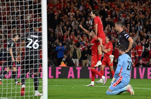 Will Lankshear of Middlesbrough scores the opening goal 1-0 and celebrates Middlesbrough v Wrexham, EFL Carabao Cup, First Round, Football, Riverside Stadium, Middlesbrough, UK - 07 Aug 2026Middlesbrough Riverside Stadium United Kingdom EDITORIAL USE ONLY No use with unauthorised audio, video, data, fixture lists, club league logos or live services. Online in-match use limited to 120 images, no video emulation. No use in betting, games or single club league player publications. Copyright: xGreigxCowie Shutterstockx 17050843ag