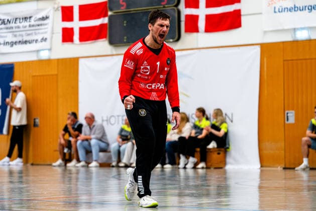 August 7, 2026, xdobgx, 2026 Heide Cup Handball Tournament, VFL Gummersbach vs. Provence Aix-en-Provence, Joze Baznik, PAUC Handball, 1 celebration, goal celebration, celebrating the goal, Schneverdingen