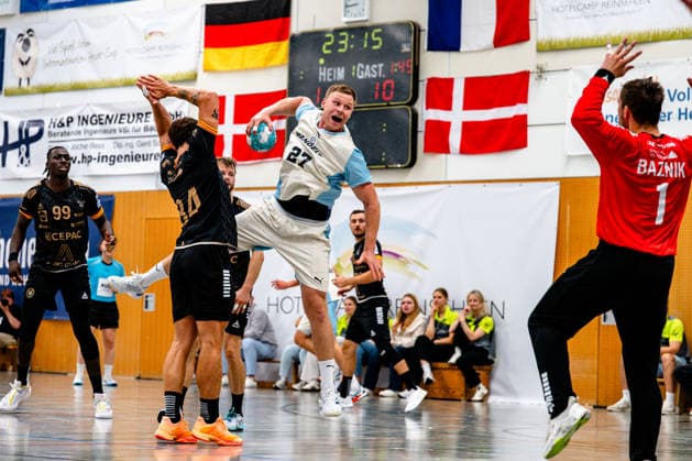 August 7, 2026, xdobgx, 2026 Heide Cup Handball Tournament, VFL Gummersbach vs. Provence Aix, Kristjan Horžen of VfL Gummersbach, taking a shot, in action, shooting at Schneverdingen