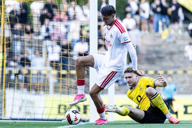 Regionalliga West: Borussia Dortmund II 1, 1. FC Köln II, August 7, 2026; Malek El Mala (1. FC Köln U23), 7; Elias Benkara (Borussia Dortmund U23), 24; Regionalliga West: Borussia Dortmund II 1, 1. FC Köln II, Rote Erde, Dortmund, August 7, 2026. DFB regulations prohibit any use of photographs as image sequences and or quasi-video. Copyright: xBEAUTIFULxSPORTS Buriakovx
