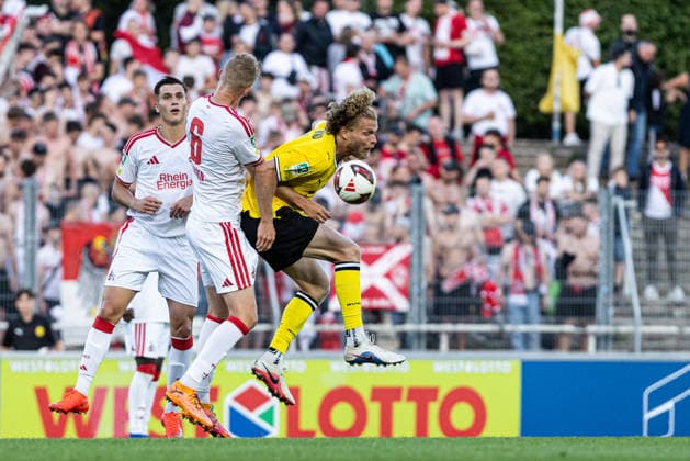Regionalliga West: Borussia Dortmund II 1, 1. FC Köln II 0, August 7, 2026; Niklas Hoffmann, 1. FC Köln U23, 6, Jesper Verlaat Borussia Dortmund U23, 4 Regionalliga West Borussia Dortmund II 1 FC Köln II, Rote Erde, Dortmund August 7, 2026 DFB regulations prohibit any use of photographs as image sequences and or quasi-video Copyright: xBEAUTIFULxSPORTS Buriakovx