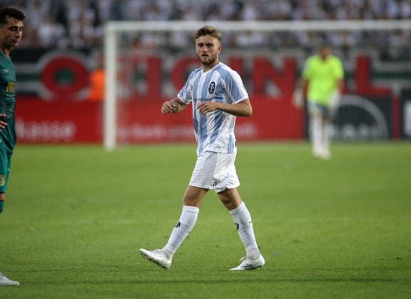Soccer, Men s, Bavarian Regional League, 2026–2027 Season, TSV 1860 Munich vs. FC Augsburg II, Grünwalder Stadium; Matthew Collins of TSV 1860 Munich on the field