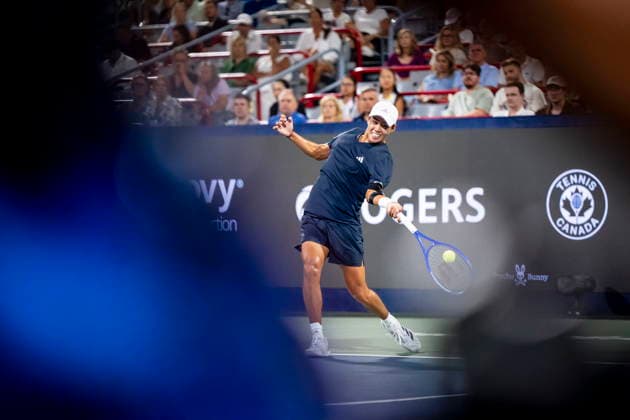 August 7, 2026, Montreal, Pq, Canada: Learner Tien from the United StatesÃ‚ returns the ball from Tommy Paul from the United States on day six of the National Bank Open tennis tournament in Montreal on Friday, August 7, 2026. Canada News - August 7, 2026  - ZUMAc35_ 20260807_zaf_c35_097 Copyright: xChristopherxKatsarovx