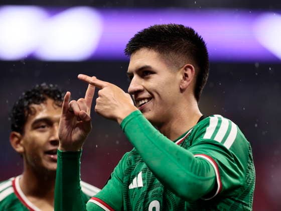 CONCACAF U-20 Championship - Mexico vs Canada Cristobal Alfaro (C) of Mexico celebrates a goal during a semifinal match of the CONCACAF U-20 Championship between Mexico and Canada at Banorte Stadium in Mexico City, Mexico, 07 August 2026. Mexico City Mexico  Copyright: xJosexMendezx