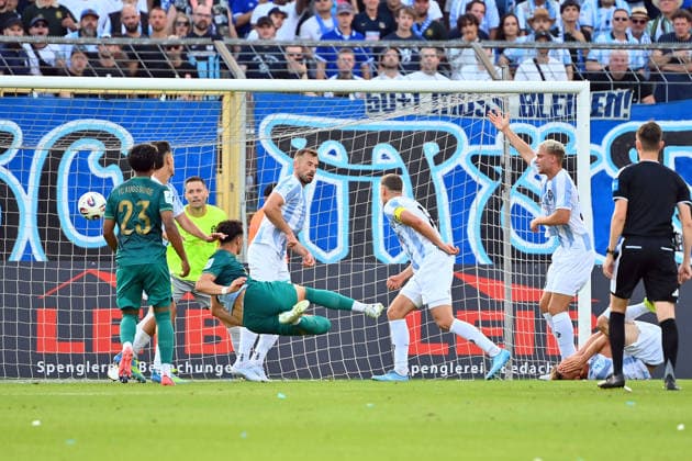 Goal by Thomas KASTANARAS A, making it 2–1, play,Goal attempt, Bavarian Regional League, 2026–2027 season, Matchday 26–27, Game 3: TSV 1860 Munich vs. FC Augsburg II on August 7, 2026, at Grünwalder Stadion in Munich