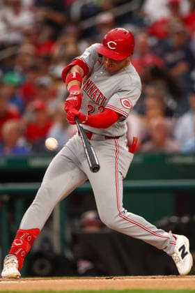 August 7, 2026, Washington D.C, District Of Columbia, United States: Washington, DC; Cincinnati Reds left fielder JJ Bleday (22) flies out during the Major League Baseball game between the Washington Nationals and the Cincinnati Reds at Nationals Park on Friday, August 7, 2026. The Nationals beat the Reds 5-3. Washington D.C United States - ZUMAp258 20260807_znp_p258_013 Copyright: xStevexPrakopex