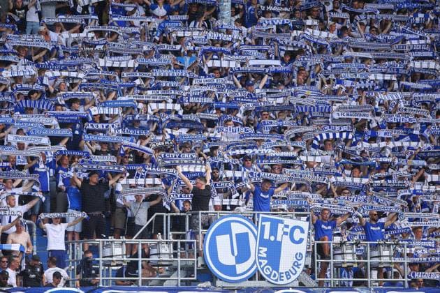Magdeburg, Saxony-Anhalt, Germany, August 8, 2026, Avnet Arena, Matchday 1, 2026–27 Season, 2. Bundesliga, 1. FC Magdeburg vs. Eintracht Braunschweig, 1. FC Magdeburg fans Copyright: xdtsxNachrichtenagenturx dts_129595