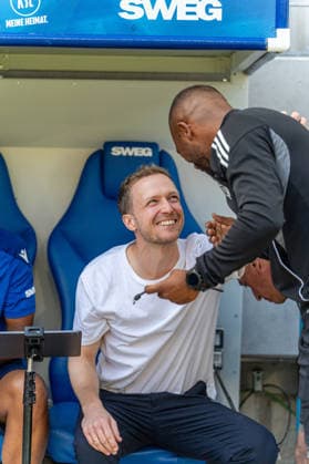 August 8, 2026, xdaymx, Soccer 2. Bundesliga, Karlsruher SC vs. Arminia Bielefeld: New coach Maximilian Senft ahead of his first home game on the bench. DFL and DFB regulations prohibit any use of photographs as image sequences and or quasi-video. Karlsruhe