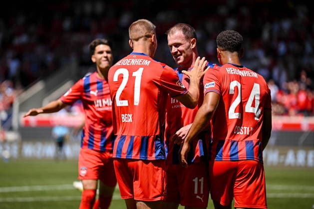 Budu Siwsiwadse of 1 FC Heidenheim 1846 gestures and cheers during the 2. Bundesliga match between 1 FC Heidenheim and VfL Osnabrück, at the Voith Arena on August 8, 2026, in Heidenheim an der Brenz, Germany. Photo by Harry Langer, DeFodi Images. Budu Siwsiwadse of 1 FC Heidenheim 1846 gestures and cheers during the 2nd Bundesliga match between 1 FC Heidenheim and VfL Osnabrück at the Voith Arena on August 8, 2026 in Heidenheim an der Brenz, Germany. Photo by Harry Langer, DeFodi Images. DFB and DFL regulations prohibit any use of photographs as image sequences and or quasi-video. Photo by Harry Langer, DeFodi Images. DFB and DFL regulations prohibit any use of photographs as imSEQUENCES AND OR QUASI-VIDEO